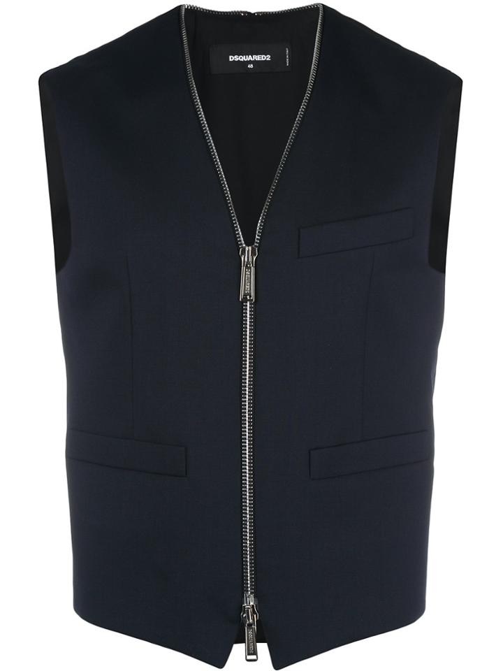 Dsquared2 Zipped Waistcoat - Blue