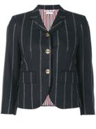 Thom Browne Shadow Stripe Flannel Sport Coat - Blue