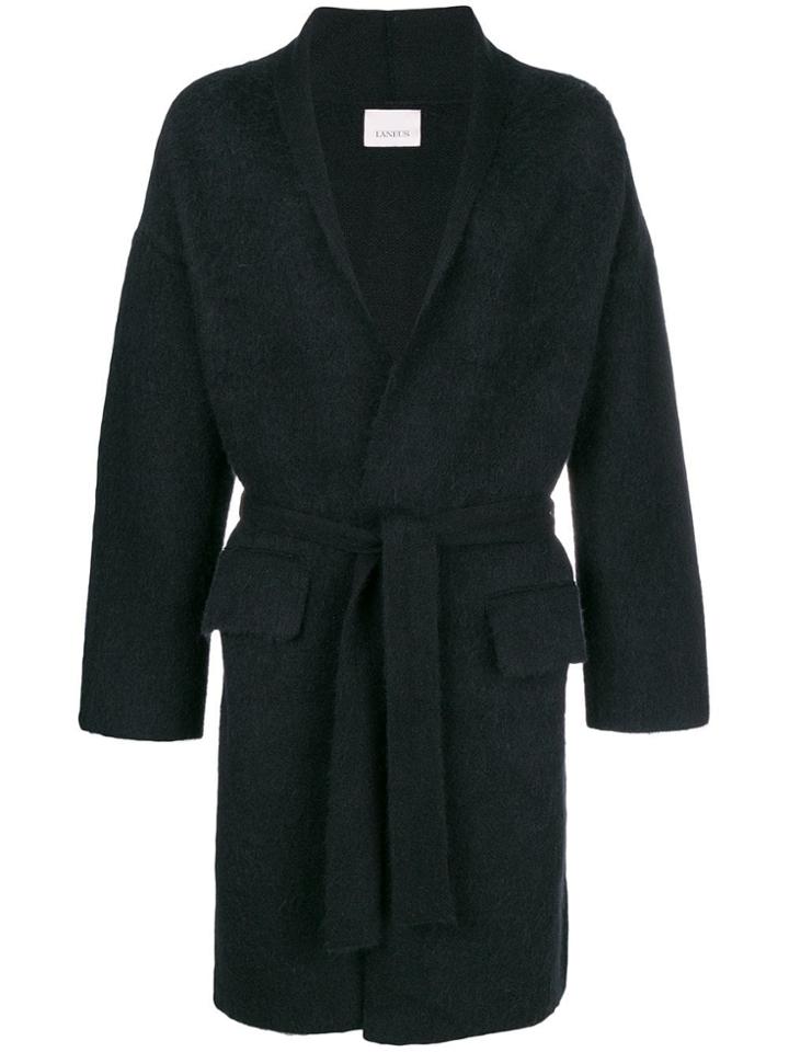 Laneus Oversized Belted Coat - Black