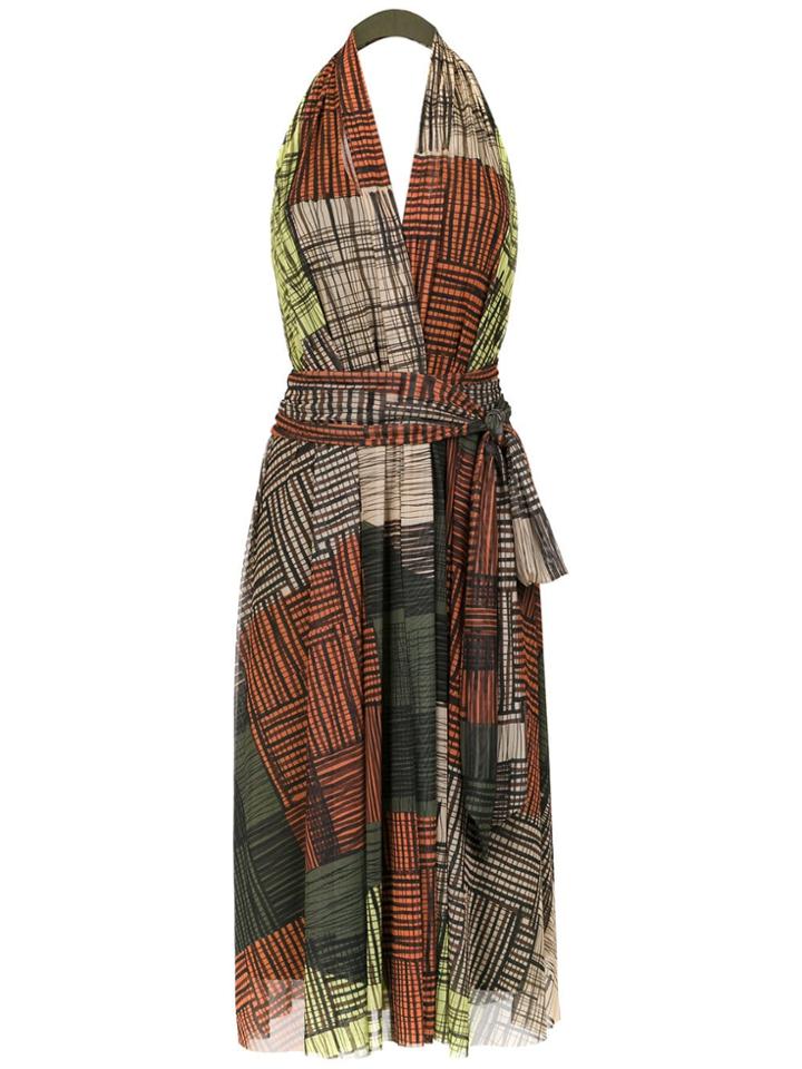 Mara Mac Printed Midi Dress - Green