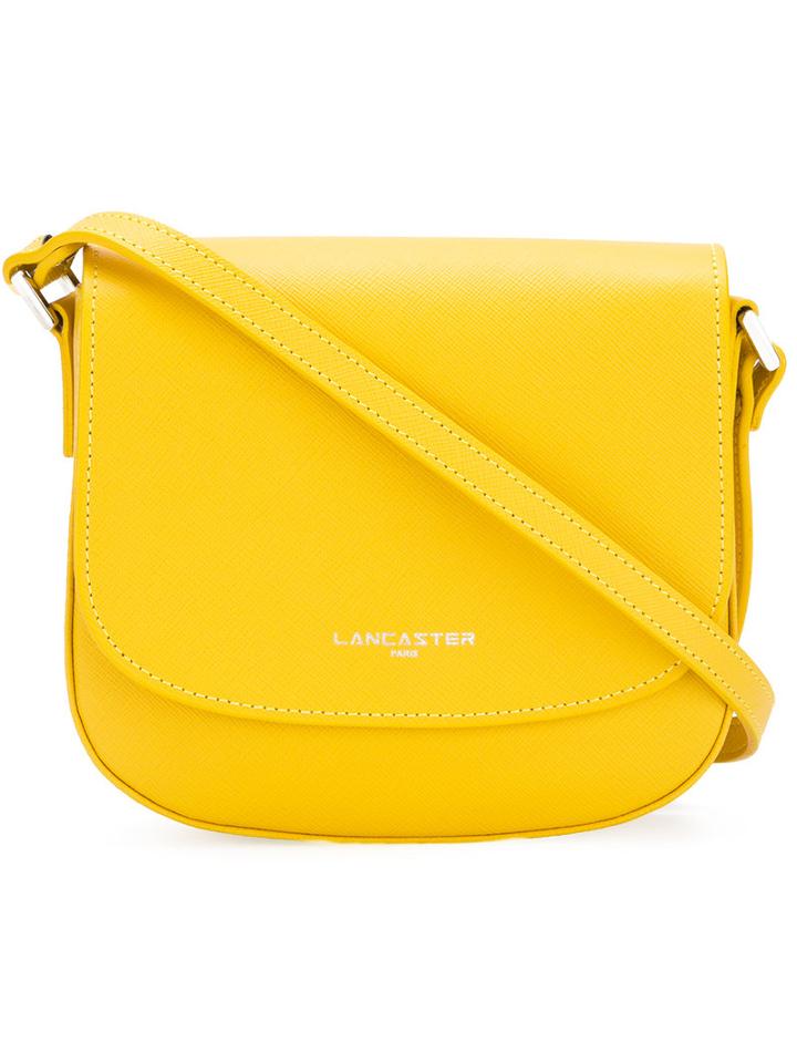 Lancaster Logo Print Shoulder Bag, Women's, Yellow/orange, Calf Leather