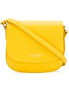 Lancaster Logo Print Shoulder Bag, Women's, Yellow/orange, Calf Leather