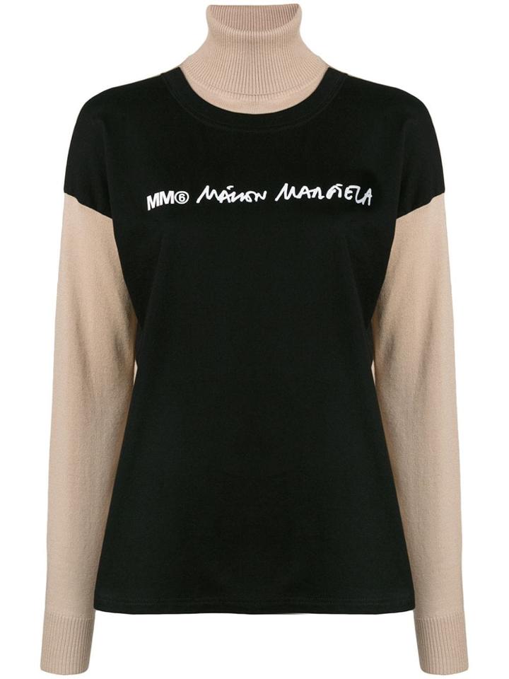 Mm6 Maison Margiela Contrast Panels Jumper - Black