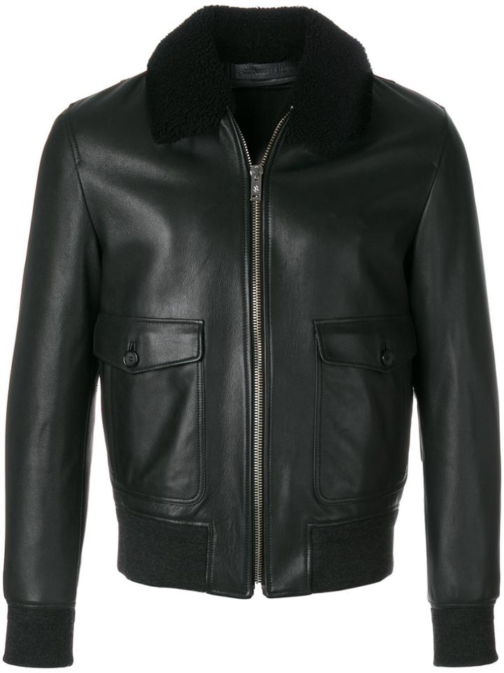 Alexander Mcqueen Zipped Bomber Jacket - Black
