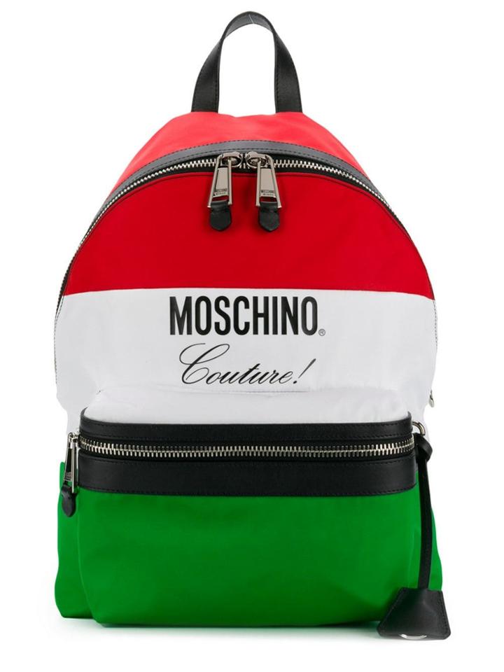 Moschino Nylon Moschino Flag Backpack - Red