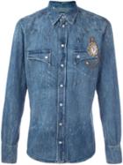 Dolce & Gabbana Denim Shirt, Men's, Size: 39, Blue, Cotton/glass/copper/silk