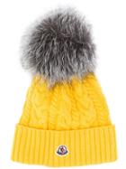 Moncler Cable Knit Bobble Hat - Yellow