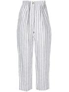 Anna October Striped High Waisted Trousers - Blue