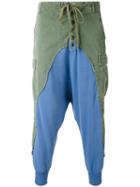 Greg Lauren - Patchwork Drop-crotch Trousers - Men - Cotton - 3, Green, Cotton