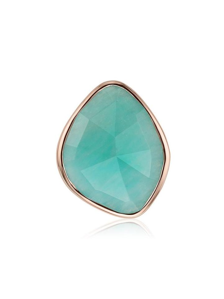 Monica Vinader Siren Nugget Cocktail Amazonite Ring - Gold
