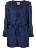 Sea V-neck Playsuit - Blue