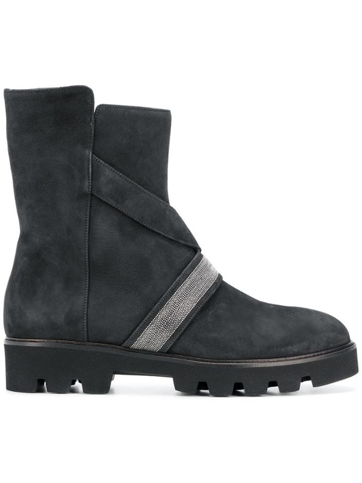 Fabiana Filippi Bead Embellished Mid-calf Boots - Black