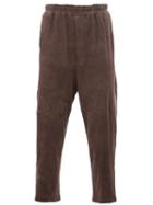 By Walid Cropped Trousers, Men's, Size: Large, Grey, Suede