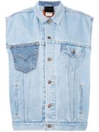 Erika Cavallini - Sleeveless Denim Jacket - Women - Cotton - One Size, Blue, Cotton