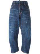Dsquared2 'kawaii' Jeans, Women's, Size: 38, Blue, Cotton/spandex/elastane/calf Leather