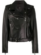 Arma Leather Biker Jacket - Black