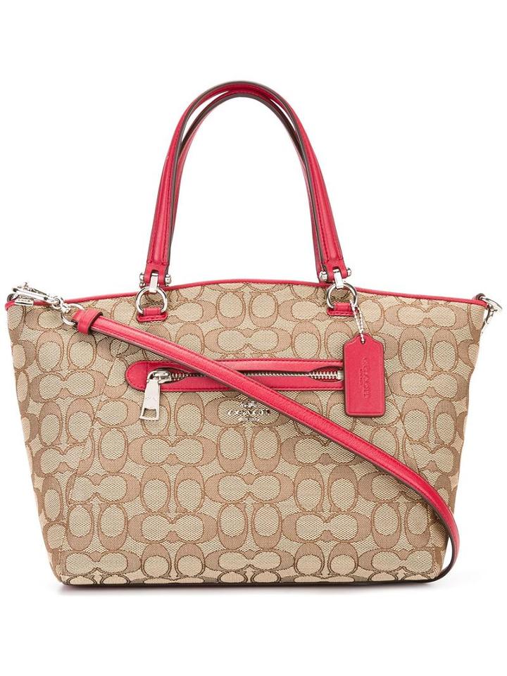 Coach Jacquard Tote Bag, Women's, Red