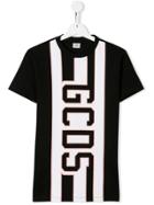 Gcds Kids Printed Logo T-shirt - Black