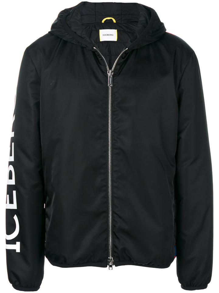 Iceberg Zipped Bomber Jacket - Black