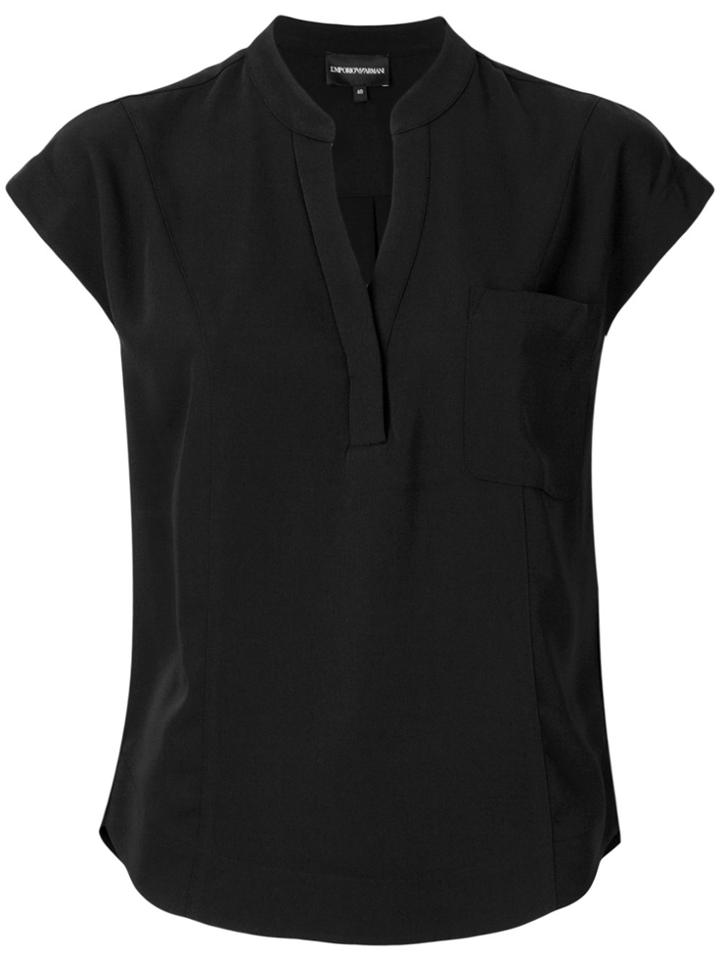 Emporio Armani Mandarin-collar Shirt - Black