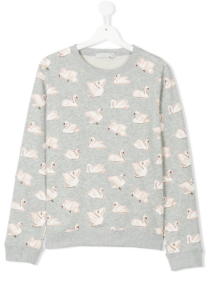 Stella Mccartney Kids - Teen Swan Print Sweatshirt - Kids - Cotton - 14 Yrs, Grey