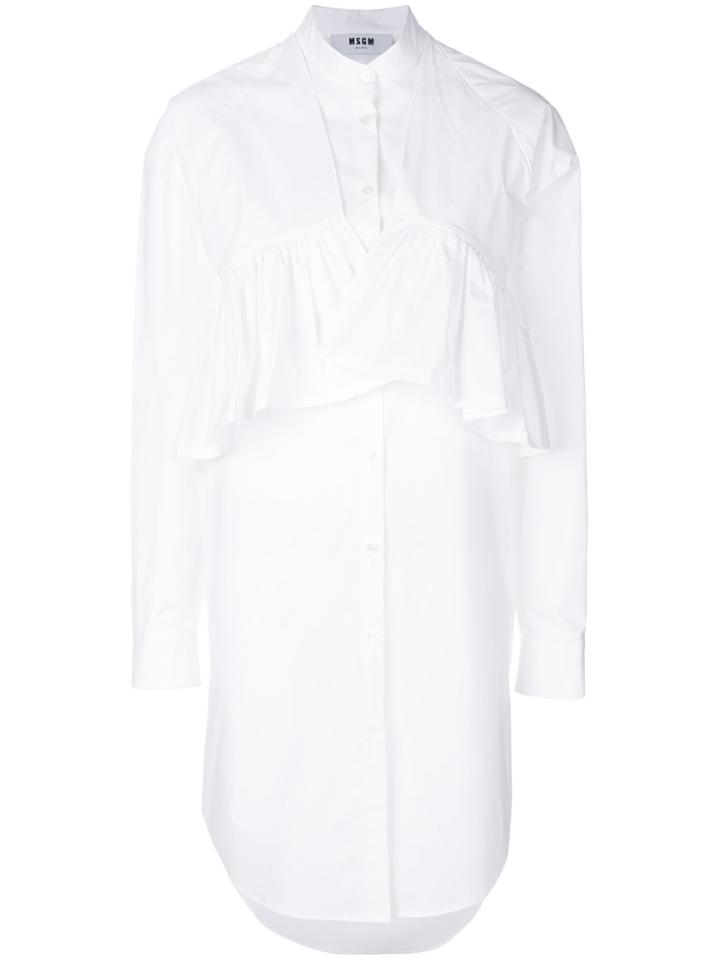 Msgm Chemisier Layered Shirt Dress - White