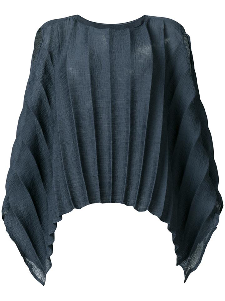Issey Miyake Cauliflower Textured Stripe Single Sleeve Top - Grey