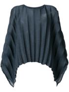 Issey Miyake Cauliflower Textured Stripe Single Sleeve Top - Grey