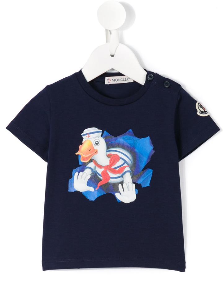Moncler Kids Duck Print T-shirt, Boy's, Size: 18-24 Mth, Blue