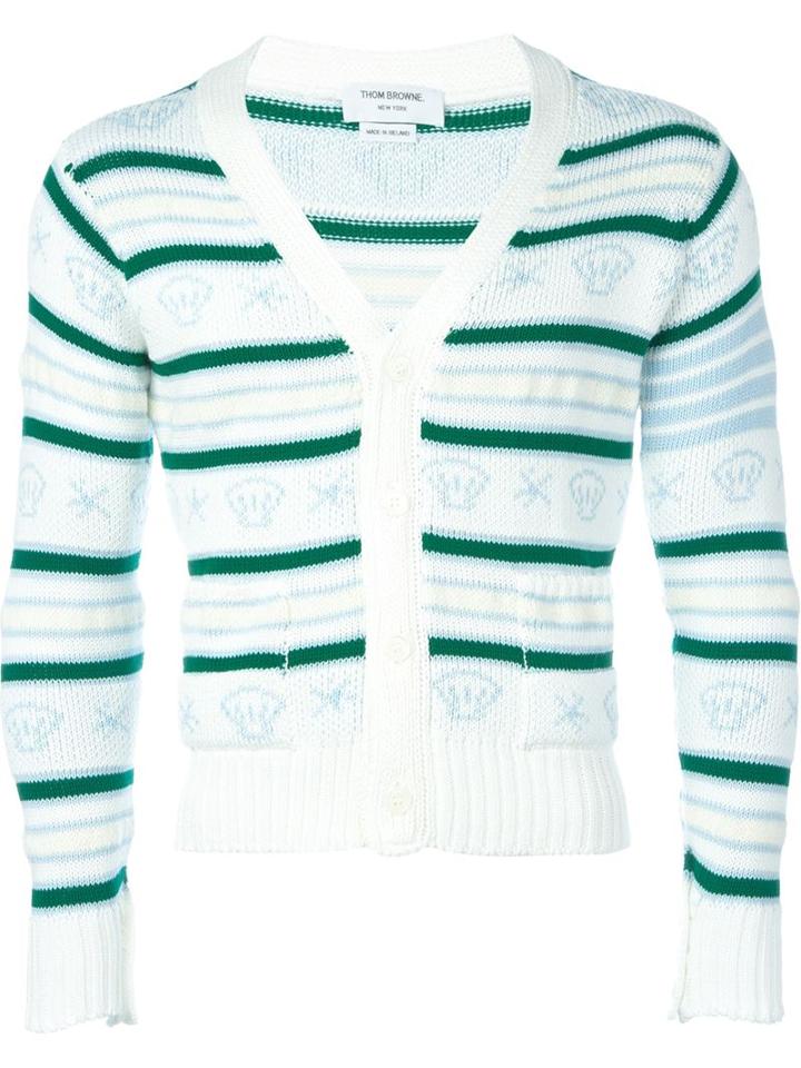 Thom Browne Fitted Stripe Cardigan