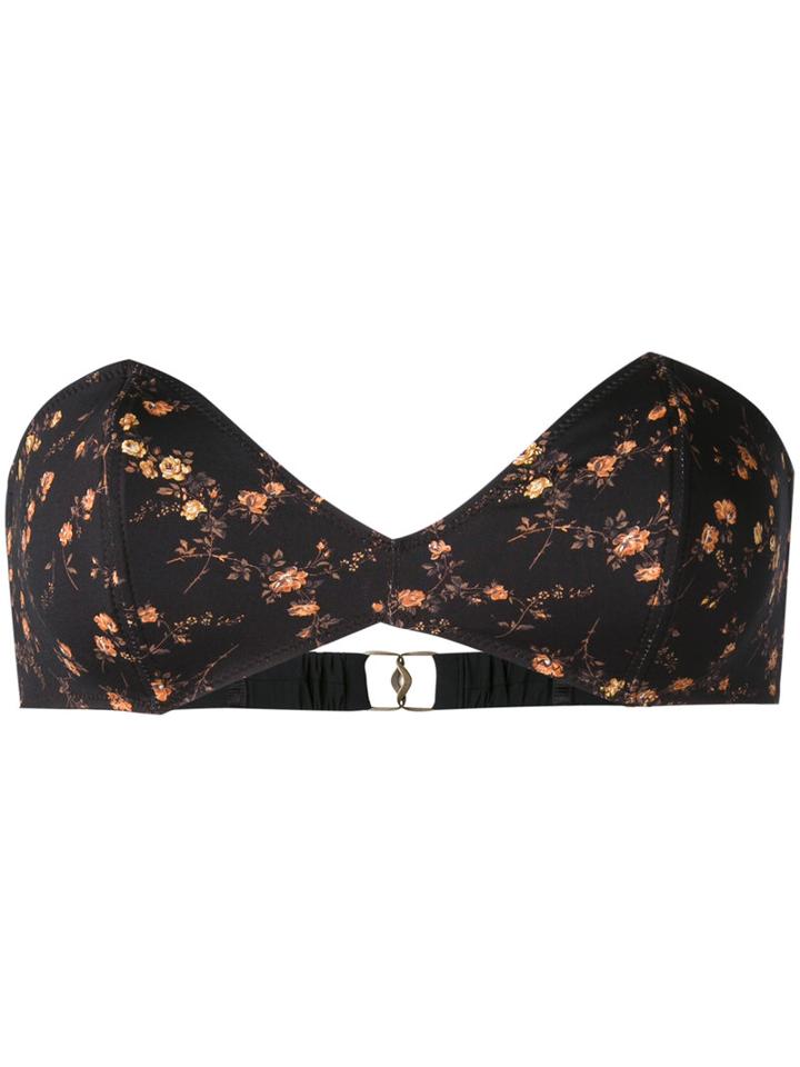 Roseanna - Black Blossom Bikini Top - Women - Polyamide/spandex/elastane - 38, Polyamide/spandex/elastane