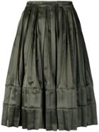 Junya Watanabe Pleated Satin Skirt - Green