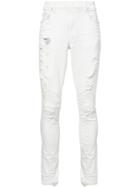 Amiri Distressed Skinny Jeans, Men's, Size: 30, White, Cotton/spandex/elastane