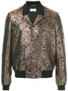 Saint Laurent Patterned Bomber Jacket - Black