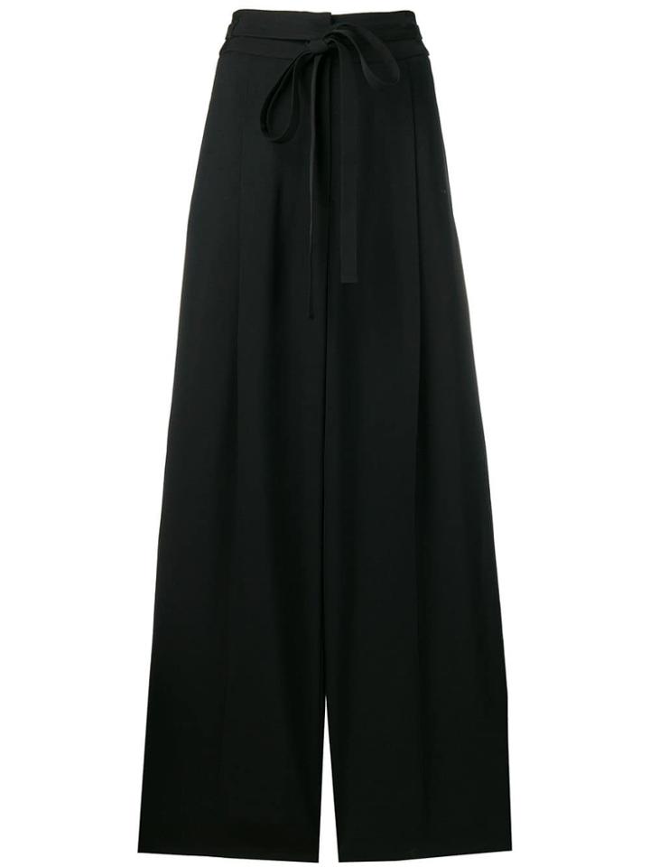 Rochas High Waisted Wide Leg Trousers - Black