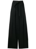 Rochas High Waisted Wide Leg Trousers - Black