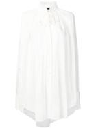 Ann Demeulemeester High Standing Collar Shirt Dress - White