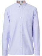Burberry Button Down Collar Oxford Shirt - Blue