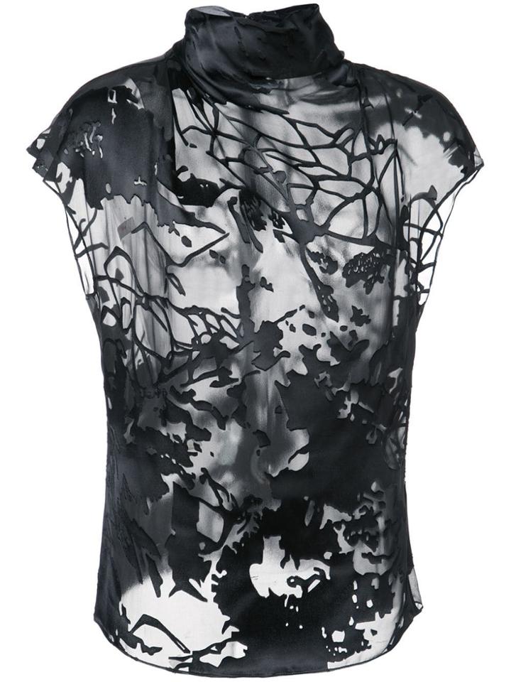 Cushnie Floral Print Blouse - Black