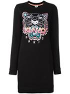 Kenzo Lion Head Embroidered Sweatdress, Women's, Size: Large, Black, Cotton