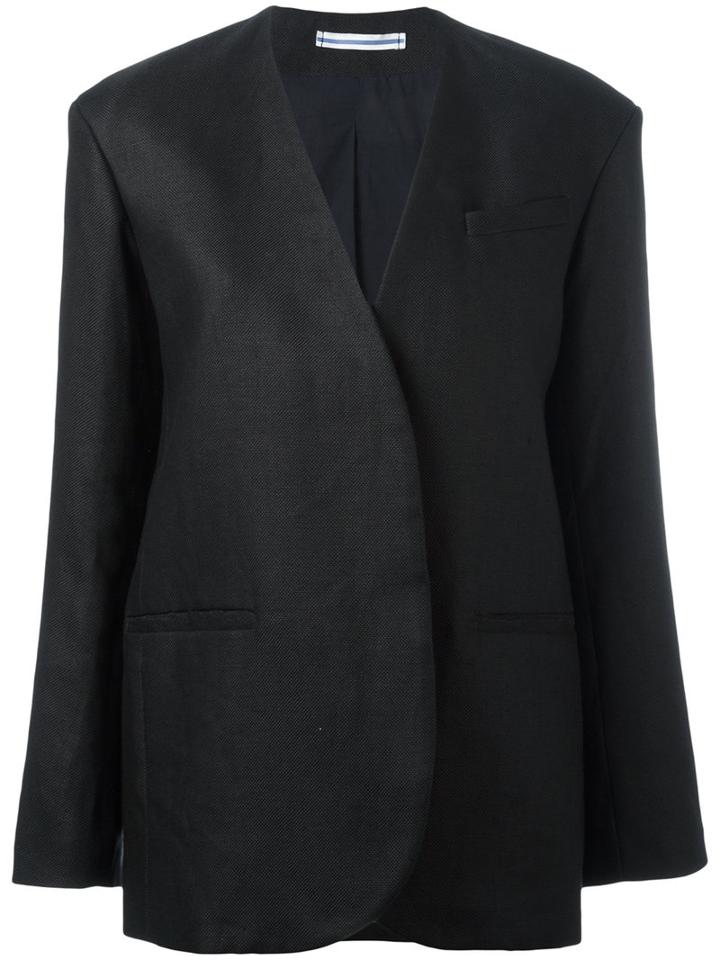 Cristaseya Collarless Blazer, Women's, Size: Medium, Black, Cotton/linen/flax