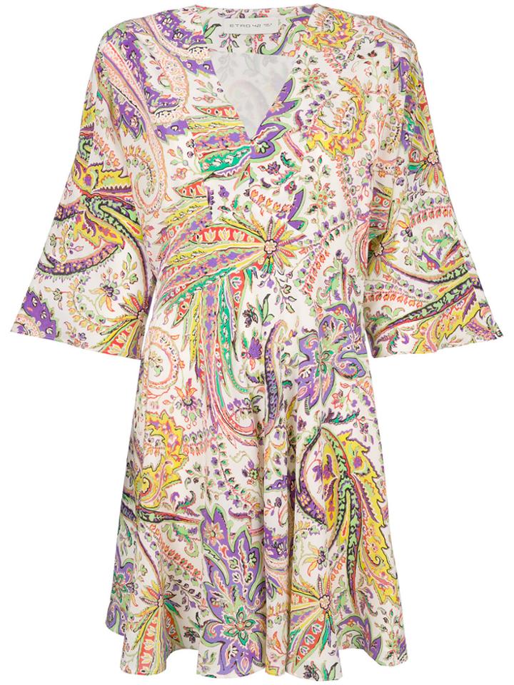 Etro Mixed Print Fit-and-flare Dress - Multicolour
