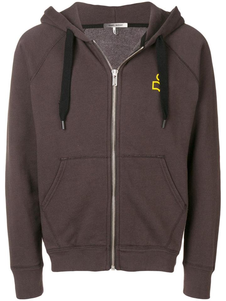 Isabel Marant Logo Zip Front Hoodie - Black
