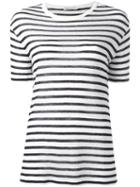 T By Alexander Wang - Striped T-shirt - Women - Linen/flax/rayon - S, Blue, Linen/flax/rayon