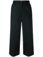 I'm Isola Marras - Cropped Trousers - Women - Cotton - 40, Women's, Black, Cotton