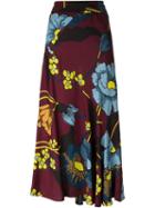 Marni High Waisted Floral Skirt, Women's, Size: 42, Red, Viscose