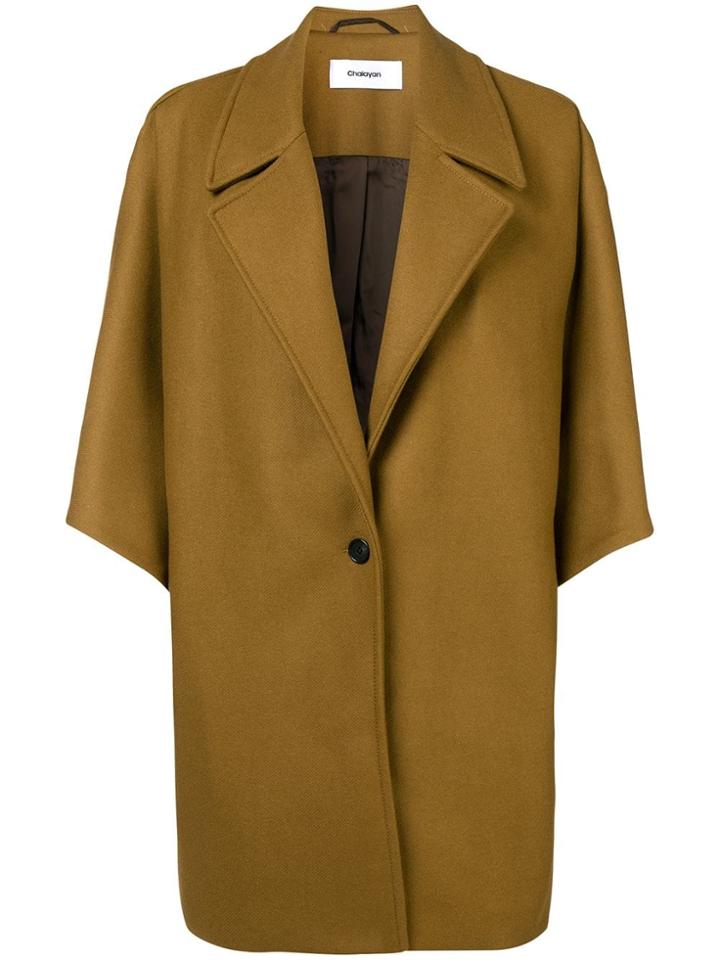Chalayan Pleat Shoulder Coat - Brown