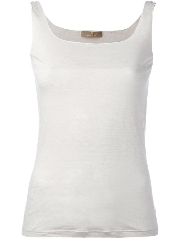 Cruciani - Square Neck Top - Women - Linen/flax - 46, Nude/neutrals, Linen/flax