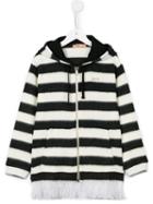 No21 Kids Striped Knit Hoodie, Girl's, Size: 10 Yrs, Black