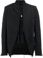 Cedric Jacquemyn High Neck Layered Blazer, Men's, Size: 46, Black, Cotton/linen/flax/ramie/polyester
